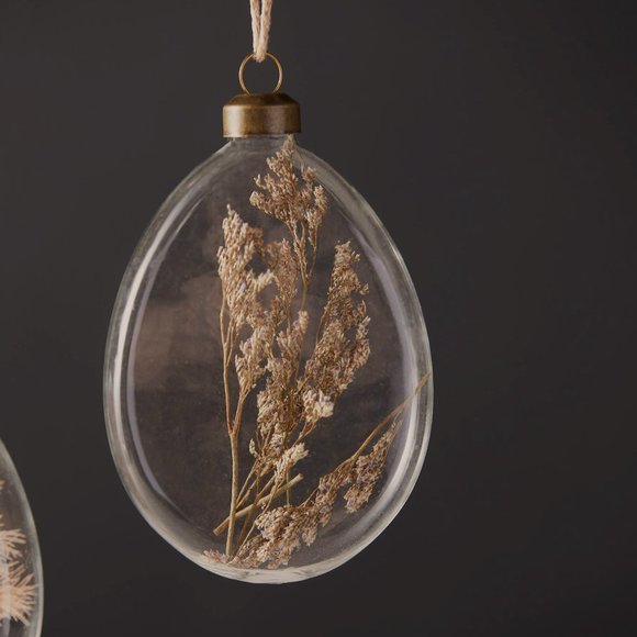 HTF Anthropologie Dried Floral Egg Ornaments, Set of 3 - Picture 4 of 6